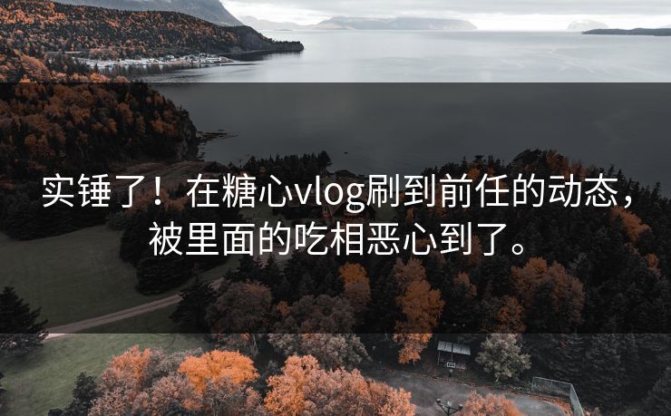 实锤了！在糖心vlog刷到前任的动态，被里面的吃相恶心到了。